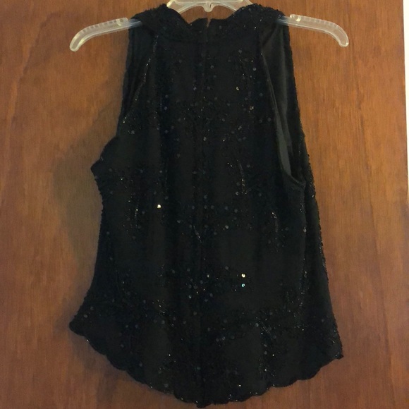 J Laxmi Black Formal Sequin and Bead Top - Picture 3 of 8